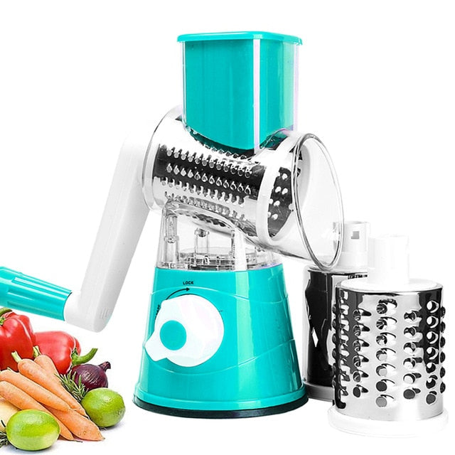 3 in 1 Multifunction Vegetable Slicer Manual Home Kitchen Accessories  Grater Vegetable Chopper Roller Cutter Potato Spiralizer