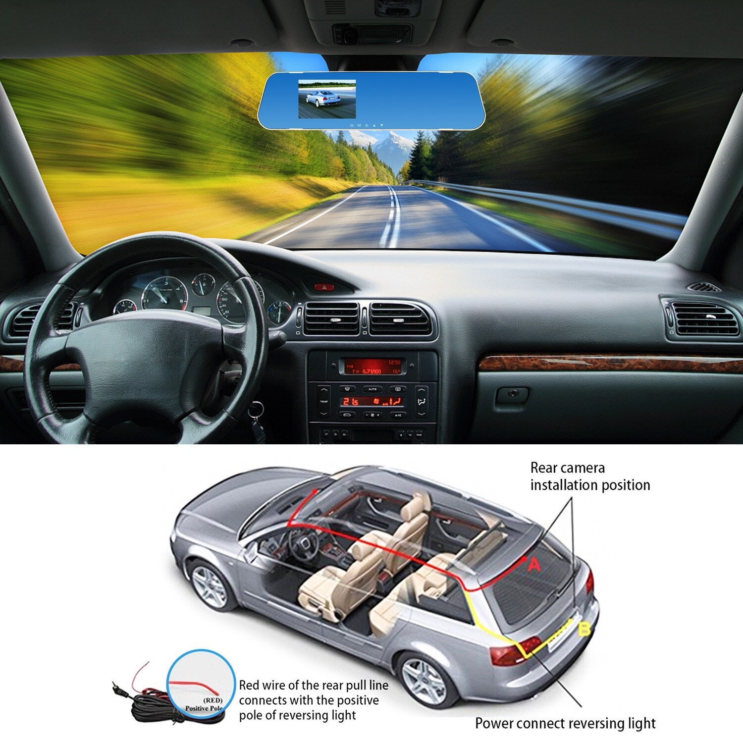 1080P HD Car Dash Camera Dual Cam Vehicle Front