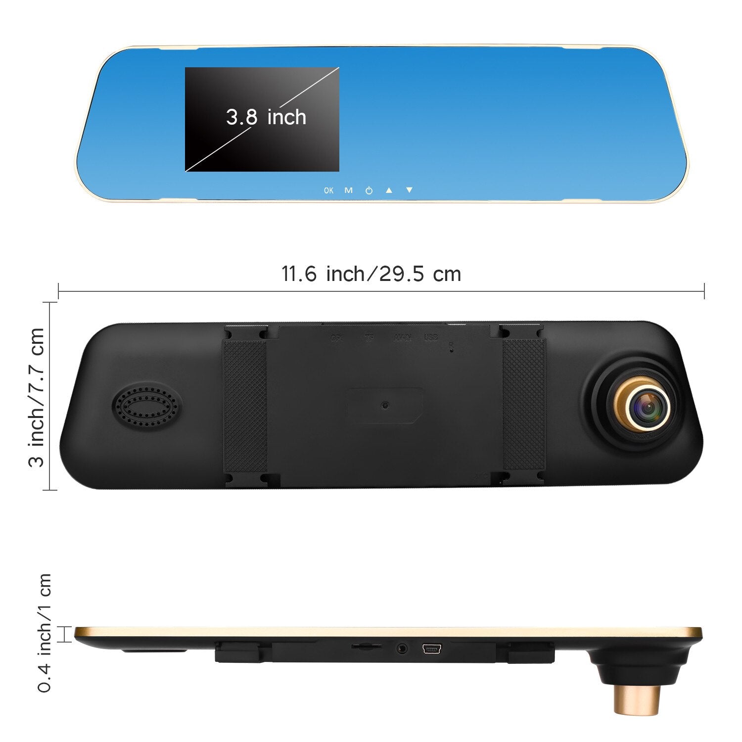 1080P HD Car Dash Camera Dual Cam Vehicle Front