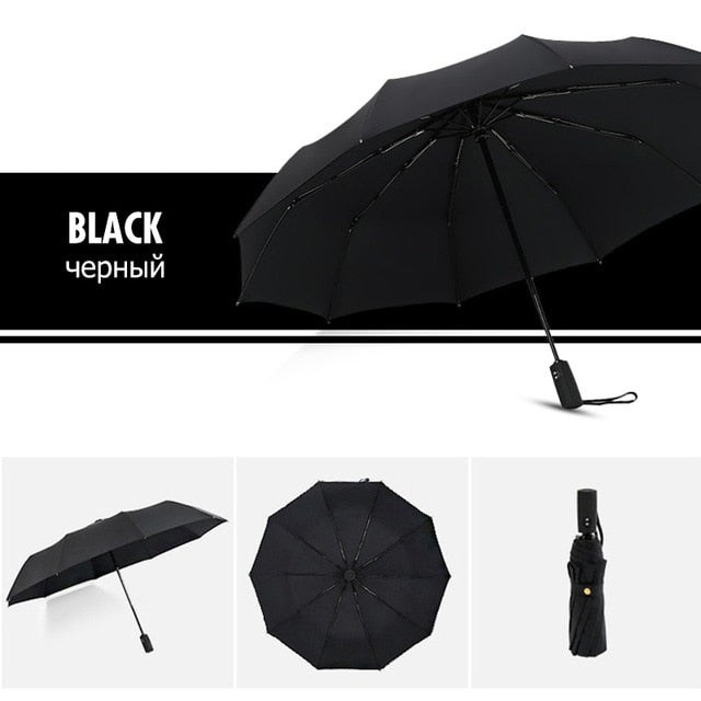 Windproof Automatic Double Umbrella Rain Women 3Fold Female Male 10 Bone Car Luxury Large Business Umbrellas Men Gift Parasol