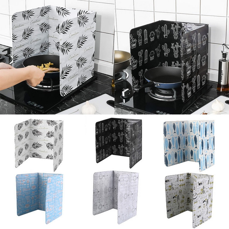 1PC Kitchen Gadgets Oil Splatter Screens Aluminium Foil Plate Gas Stove Splash Proof Baffle Home Kitchen Cooking Tools